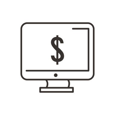 Bilgisayar satırı biçim vektör tasarımına dolar