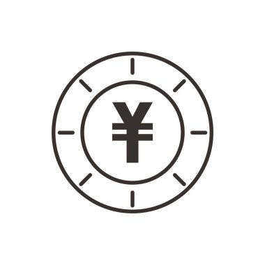 Yuan sikke çizgisi biçim vektör tasarımı