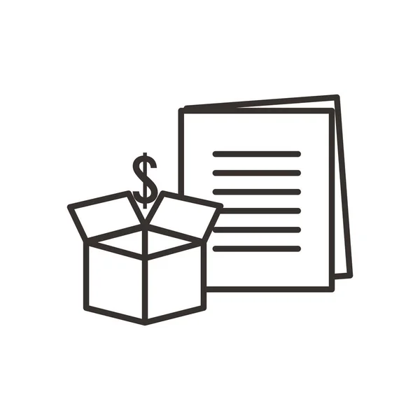 $over box and document line style icon vector design — 图库矢量图片