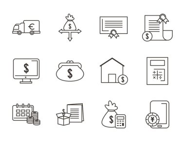 Para ve iş hattı simgesi vektör tasarımı