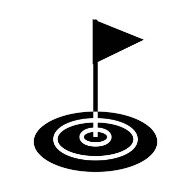 golf deliği ve bayrak simgesi, siluet tarzı