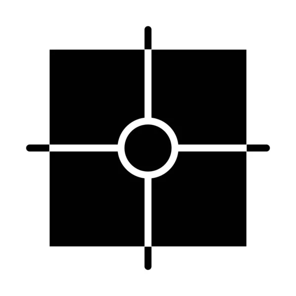 Fyrkantig mål ikon, siluett stil — Stock vektor