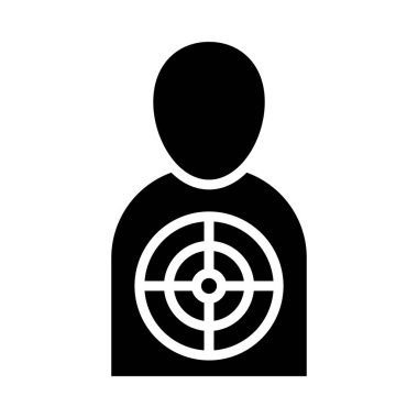 İnsan silahı hedef simgesi, siluet biçimi