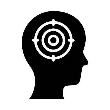 Hedef simgeye sahip baş, siluet biçimi