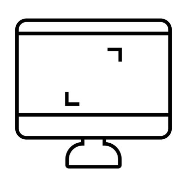 Ekranda kare köşeleri olan bilgisayar, satır biçimi