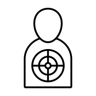 İnsan silahı hedef simgesi, satır biçimi