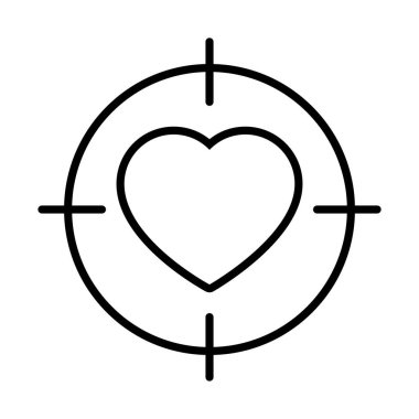 hedef kalp simgesi, satır biçimi