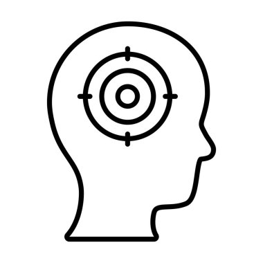 Hedef simgeye sahip baş, satır biçimi