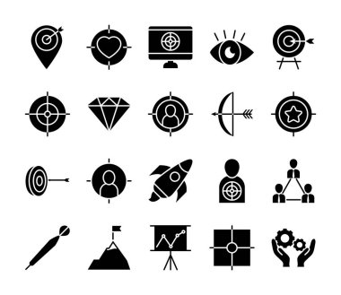 gözün ve hedeflerin simgesi, siluet biçimi