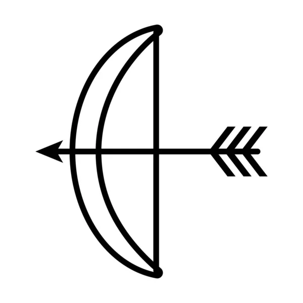 Båge och båge ikon, linje stil — Stock vektor