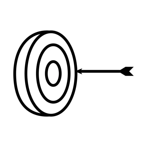 Pil och mål ikon, linje stil — Stock vektor