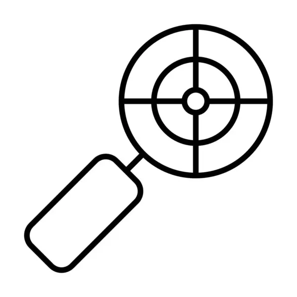Lupa s křížovou ikonou, liniový styl — Stockový vektor