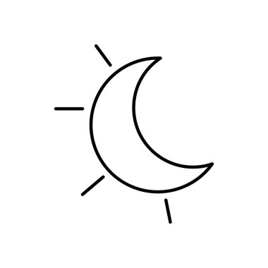 Astroloji konsepti, yarım ay simgesi, çizgi biçimi