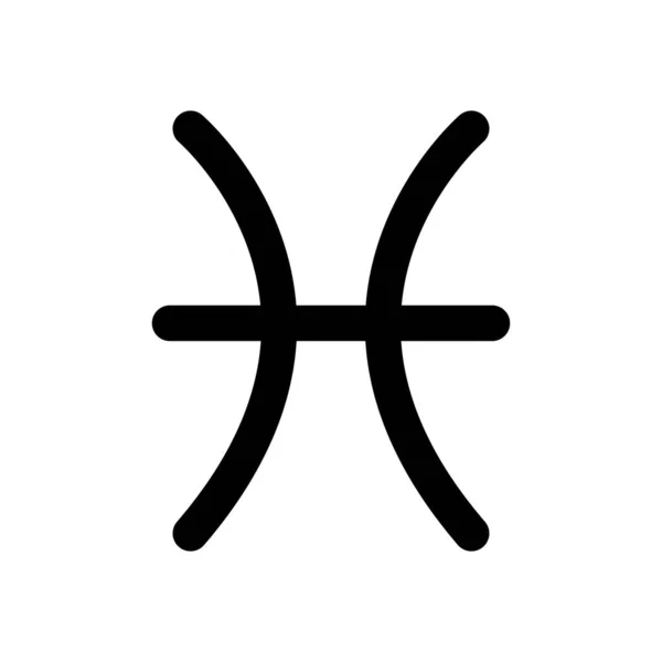 Astrologie concept, pisces symbool icoon, silhouet stijl — Stockvector
