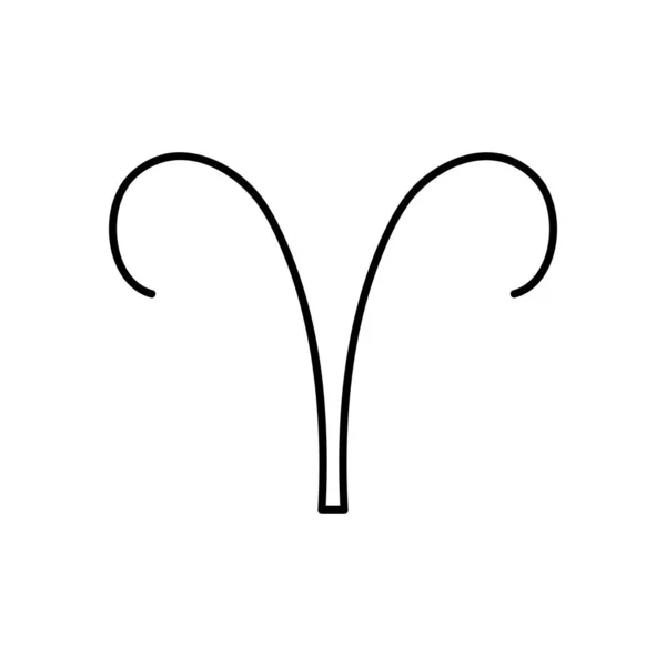 Astrologie-Konzept, Aries-Zeichen, das Widder-Symbol, Linienstil — Stockvektor