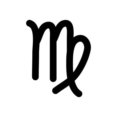 Astroloji konsepti, başak işareti, başak sembolü, siluet tarzı.