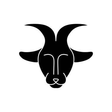 Astroloji konsepti, oğlak burcunun keçi sembolü, siluet tarzı.