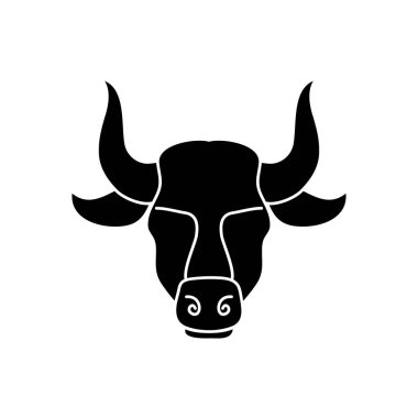Astroloji kavramı, boğa işareti, boğa sembolü, siluet tarzı.
