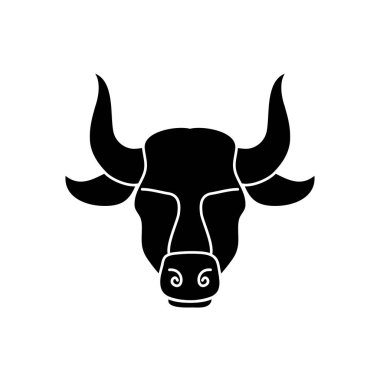 astrology concept, taurus sign, the bull symbol icon, silhouette style clipart