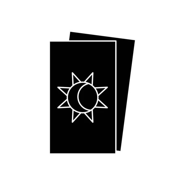 Concept astrologie, icône de cartes de tarot, style silhouette — Image vectorielle
