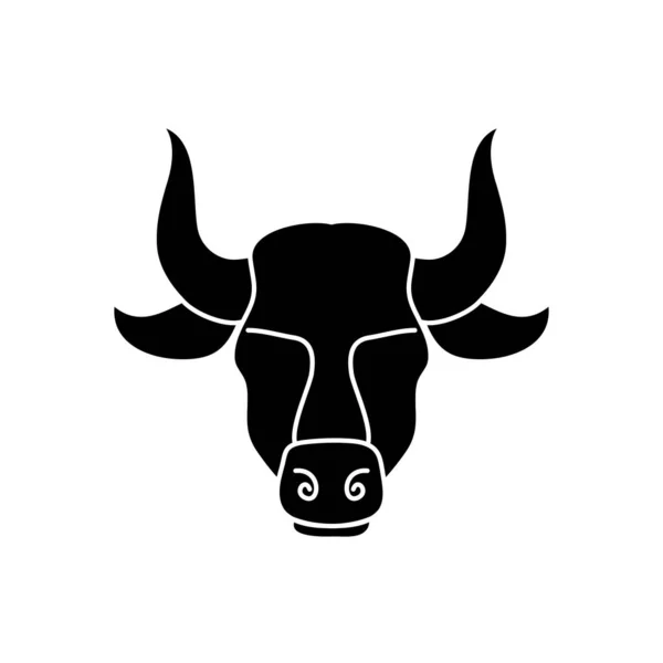 Astrologie concept, taurus teken, het stier symbool icoon, silhouet stijl — Stockvector