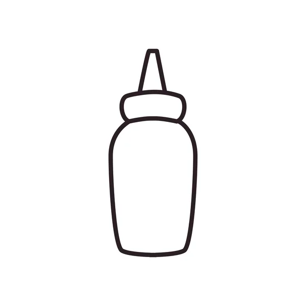 Salsa botella línea estilo icono vector diseño — Vector de stock