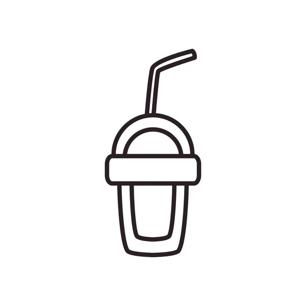 Juice mugg dryck linje stil ikon vektor design — Stock vektor