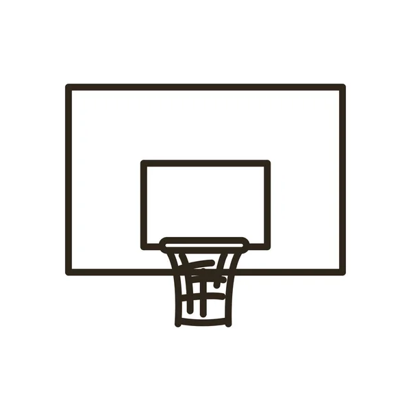 Backboard van basketbal lijn stijl pictogram vector ontwerp — Stockvector