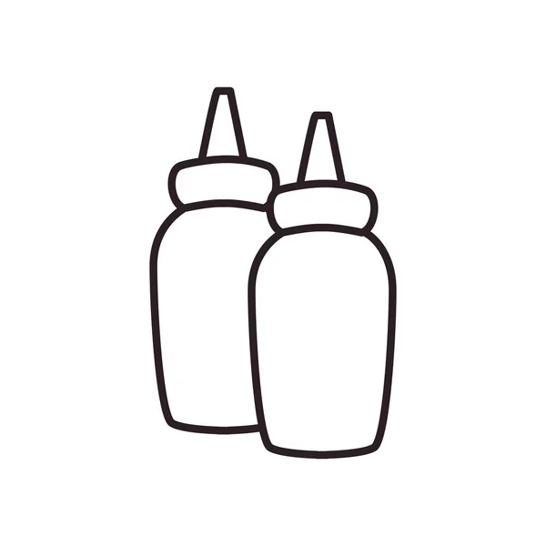 Σάλτσα μπουκάλια γραμμή στυλ εικονίδιο διανυσματικό σχεδιασμό — Διανυσματικό Αρχείο