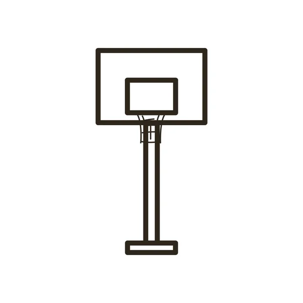 バスケットボールラインスタイルのアイコンベクトルデザインのバックボード — ストックベクタ
