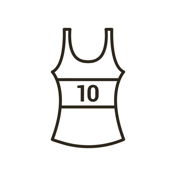 Shirt van basketbal lijn stijl pictogram vector ontwerp — Stockvector
