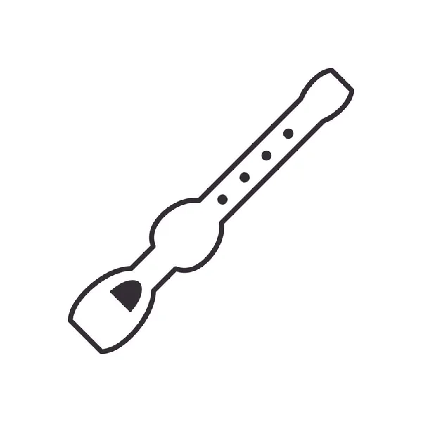 Flauta instrumento línea estilo icono vector diseño — Archivo Imágenes Vectoriales