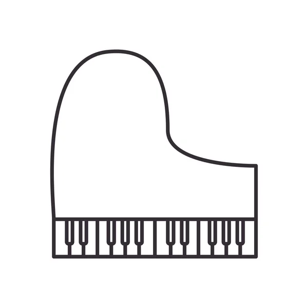 Piano Instrument Linie Stil Ikone Vektor-Design — Stockvektor