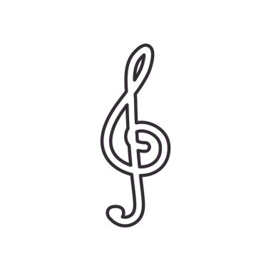 treble clef müzik nota çizgisi biçim vektör tasarımı