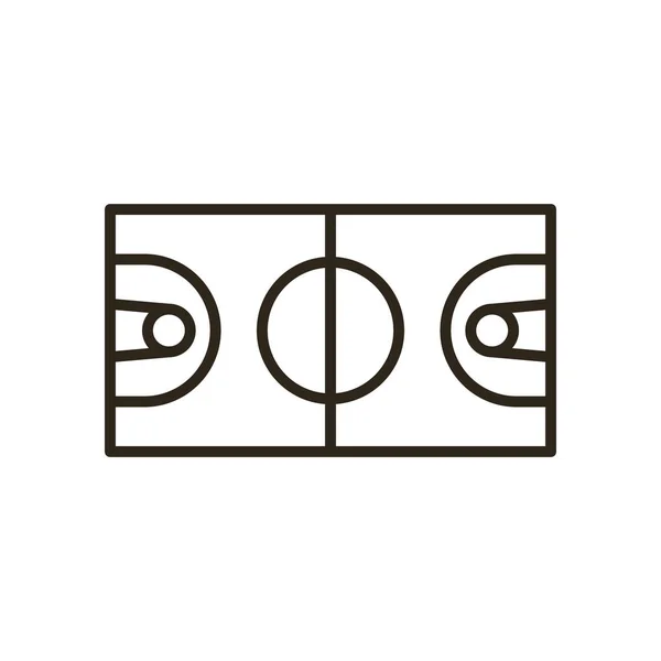 Cancha de baloncesto línea estilo icono vector de diseño — Vector de stock