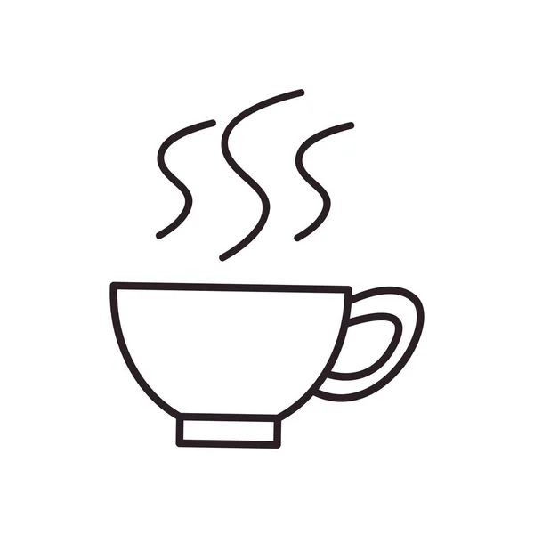 Café taza línea estilo icono vector diseño — Vector de stock