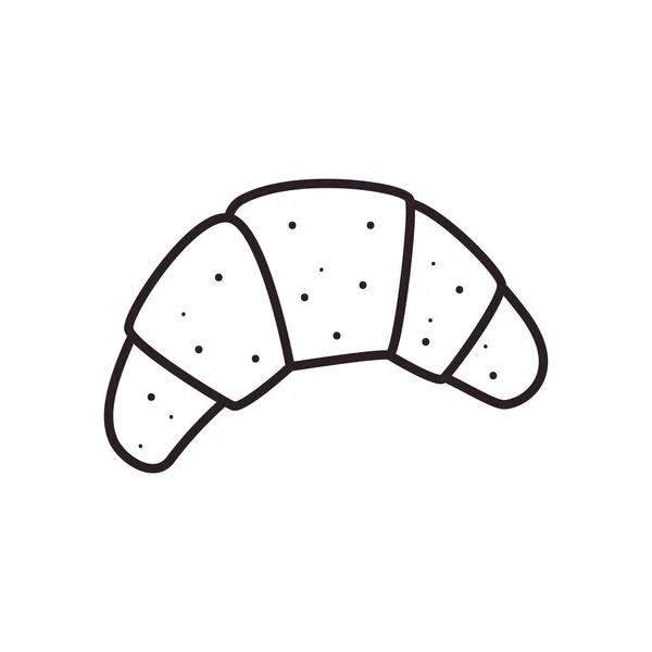 Croissant línea de pan estilo icono de diseño de vectores — Archivo Imágenes Vectoriales