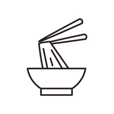noodles Bowl tarzı ikon vektör tasarımı