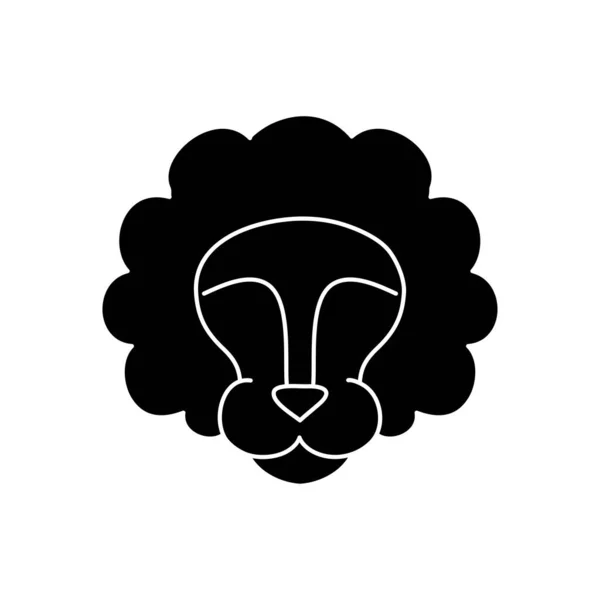 Concepto de astrología, león signo y león símbolo, estilo de silueta — Vector de stock