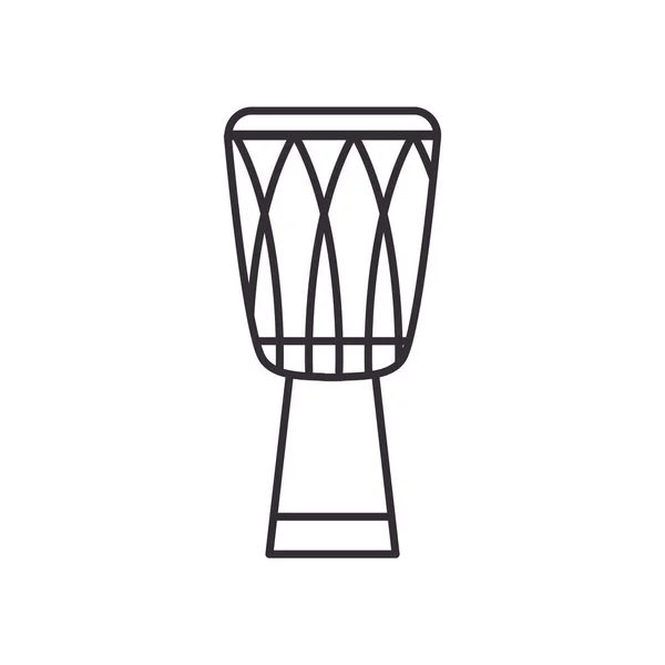Tambor instrumento línea estilo icono vector diseño — Vector de stock
