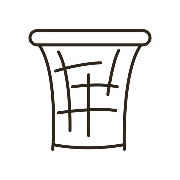 Canasta aro de baloncesto línea estilo icono vector diseño — Vector de stock