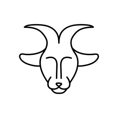 Astroloji kavramı, oğlak burcunun keçi sembolü, çizgi tarzı.