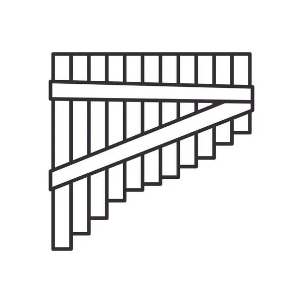 Pan fluit instrument lijn stijl pictogram vector ontwerp — Stockvector
