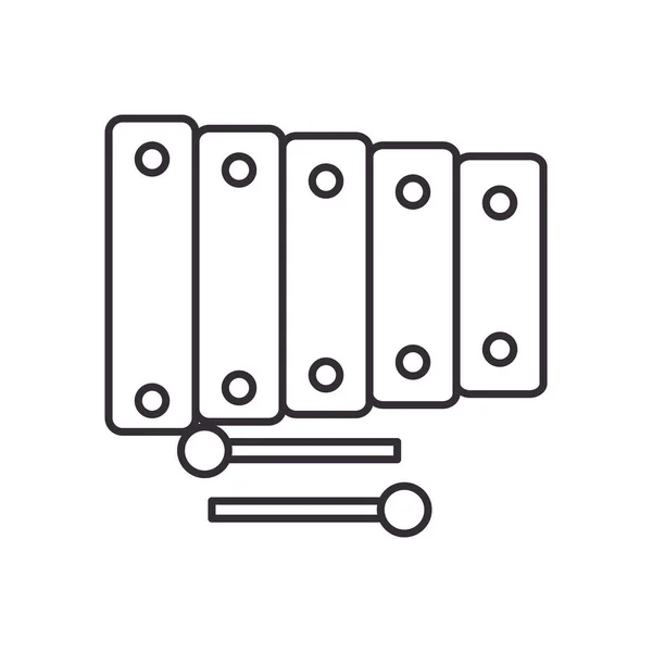 Xilófono instrumento línea estilo icono vector diseño — Vector de stock