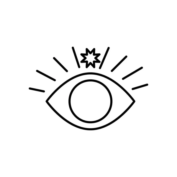 Astrologie-Konzept, Augen- und Sternsymbol, Linienstil — Stockvektor