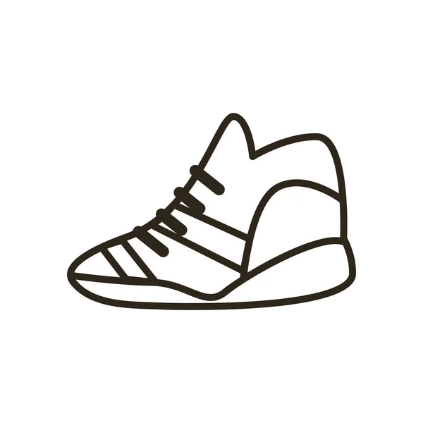 Обувь в стиле баскетбольной линии иконка векторный дизайн — стоковый вектор