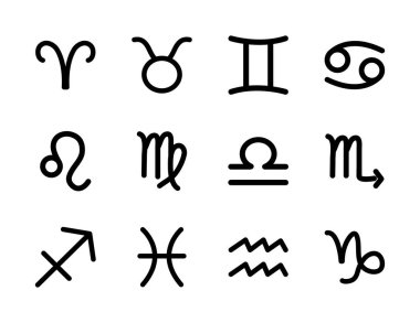 Astroloji simge seti, siluet biçimi