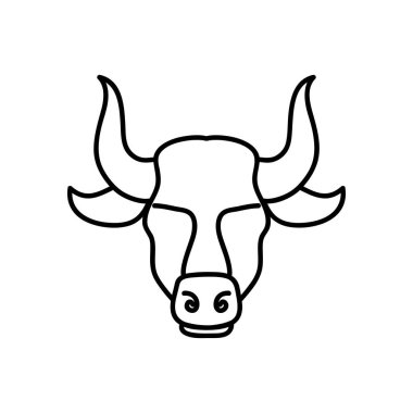Astroloji kavramı, boğa işareti, boğa sembolü, çizgi tarzı.