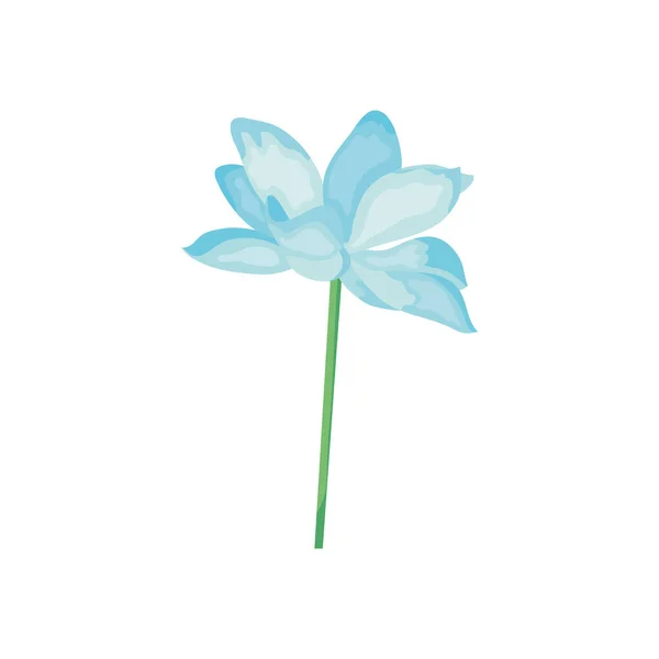 Beautiful blue flower icon, detailed style — Stock Vector