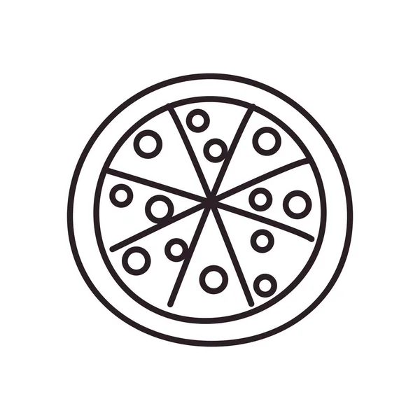 Pizza Linie Stil Ikone Vektor-Design — Stockvektor